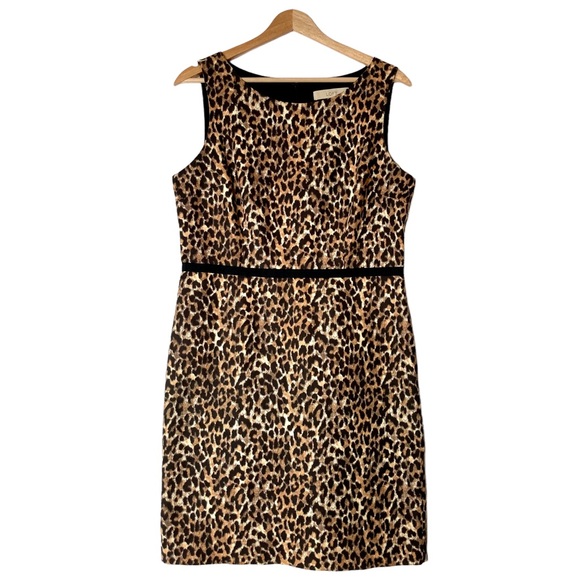 Loft Women’s sleeveless sheath style animal print dress - Sz 10P - Picture 6 of 15
